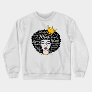 Black Mom Afro Word Art Mothers Day Gift Crewneck Sweatshirt